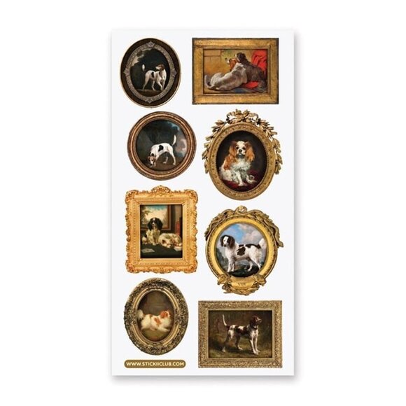 3 for $15 - Fancy Pup & Dog Paintings - 1 Sticker Sheet - NEW in Packaging - Picture 2 of 3